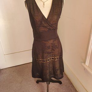 Desigual Dress, layered knit black (with shell under), large/tall